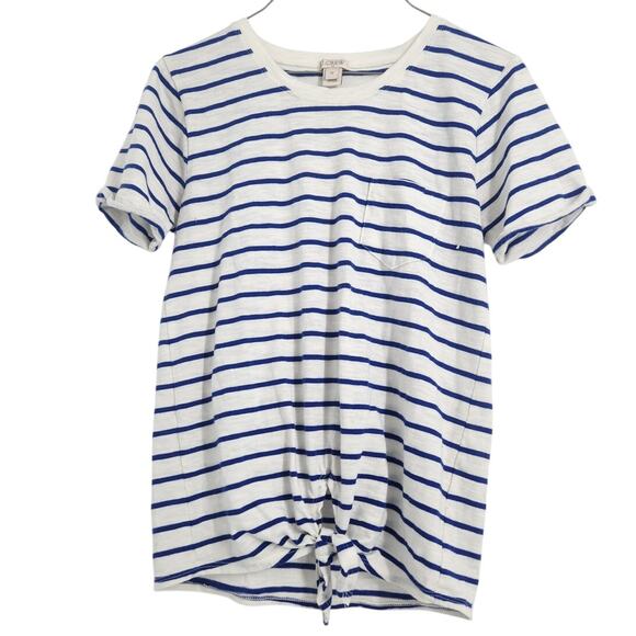 J Crew Short Sleeve Striped Top Womens Size Extra Small XS - Picture 1 of 3